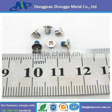 white zinc plated electronic screw with nylok