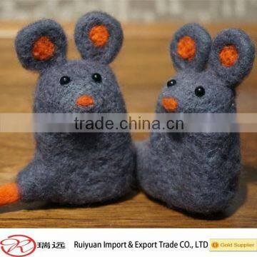 Handmade felted wool grey mouse animal toy ideal for desk decoration new for 2015