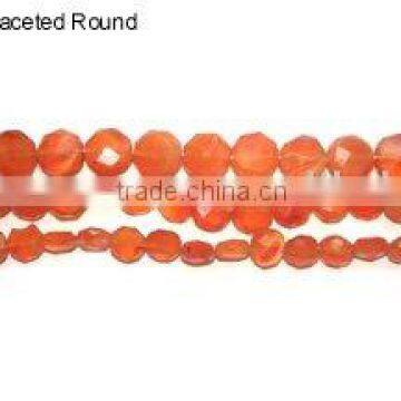 Carnelian Round Faceted Beads