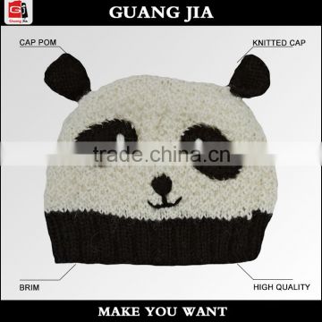 custom winter panda head high quality wholesale plush animal hat