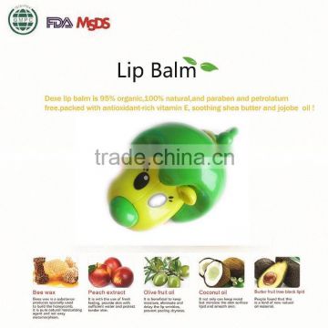 2016 hot sale top Dexe/ Fruit Flavor Name Brand Organic Lip Balm /Round Ball design high quality