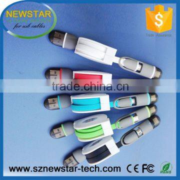 High Quality 2 in 1 Retractable Usb Cable With Charging and Data for Iphone and Android Smartphones Quality Choice photo-2