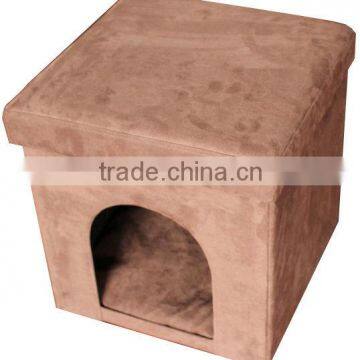 Suede Foldable Storage Ottoman