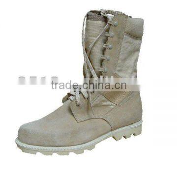 canvas leather military boot