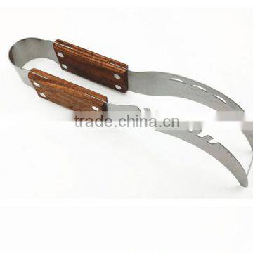 Stainless Steel Fruit Knife /slice right Watermelon Slicer Knife with wooden handle can add logo