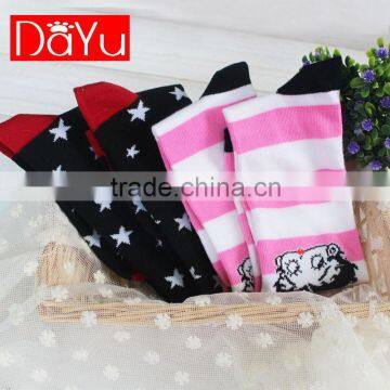 Custom New Design Cheap Clever Girls Cartoon Knee High Sock