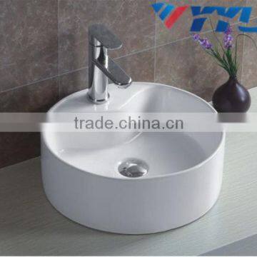 Sanitary ware ceramic basin white round shape single hole wash basin new desigh hot sale best quality art basin YB002