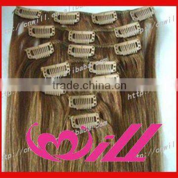 16-30inch brazilian remy clip in hair extension 7piece clip in hair extension