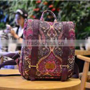 Reliable Quality Chinese Folk Style Ladies Canvas Laptop Backpack photo-6