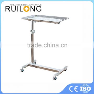 Height Adjustable Surgical Instrument Mayo Table