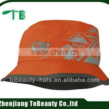 customized orange cute embroidered bucket hat