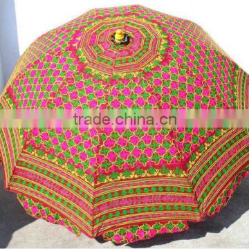 Garden Patio Sun Umbrella Parasol Boho Bohemian Parasol Traditional Indian Embroidered parasol mbrella