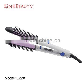 Professional Hot Sale Hair Straightening 2 in 1 Curling Hair Straightener Comb