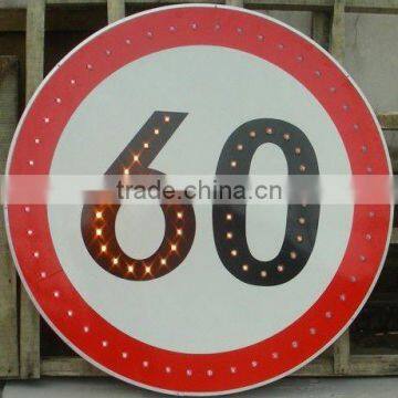 Solar speed limited traffic sign