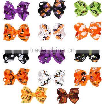 New Hot Sale!! 8cm printed colors hair bows for hair accessories