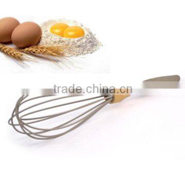 2016 FAD LFGB TPR With Wood Handle Popular Silicone Egg Whisk