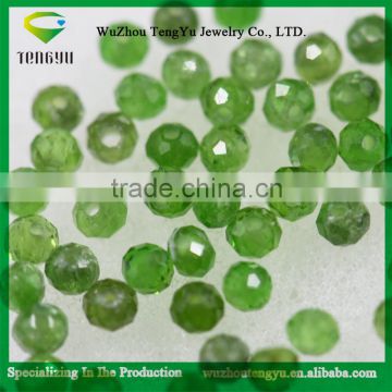 Natural green Chrome Diopside Faceted Roundel Beads On Wholesale Price