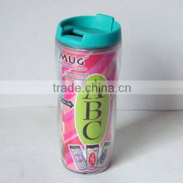 Double Layer Plastic Cup With Paper Inserted