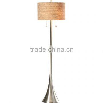 2017 hotel decorative room essentials brushed nickel floor lamp with brown linen shade good for inn decor high end