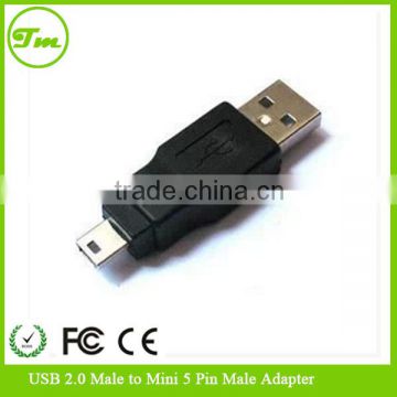 NEW Black USB 2.0 Type A Male to Female Mini 5-Pin B Adapter Connector