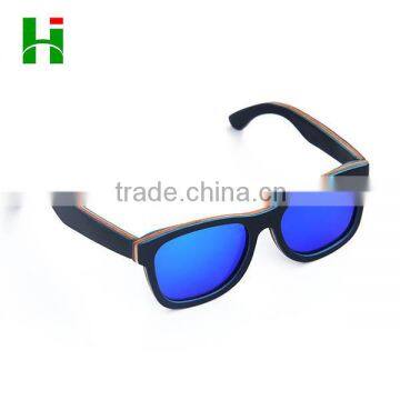 Eco-friendly Recycle Skateboard Wood Sunglasses With Polarized Lens photo-2