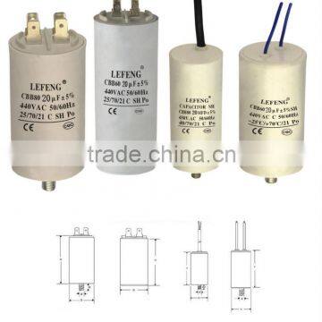 white plastic & aluminum shell LEFENG brand cbb60 cbb65 cbb61 cd60 series electic motor capacitor