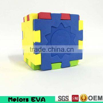 Melors fashion design OEM acceptable eva foam cube puzzle,3d foam puzzle,eva 3d foam cube puzzle for kids play