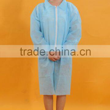 PP knit cuffs and collar light blue lab coat