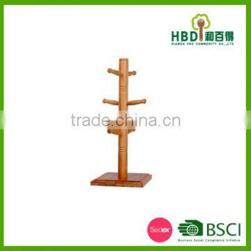 Wooden/ Bamboo Mug Tree Holder With Coasters /bamboo Cup Holder