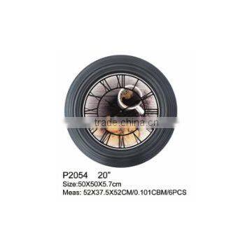 High Qualityround Old Style Light 20inch Plastic Wall Clock photo-2