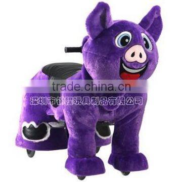 Lovely Walking Plush pig Toy car with CE