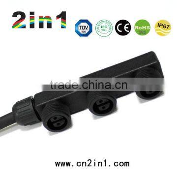 IP67 Rating 2 Pin Connector for Highway Integrated Solar Led Street Light 120W , High Quality Plastic Waterproof Connectors