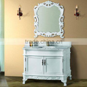 WTS-1488 French Style Wood Furniture 30" (inch) Silver-white Bathroom Vanity Combo Units photo-2
