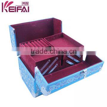 Buy Wholesale Direct From China Double Open Blue Aluminum Beauty Case With 4 Trays photo-2