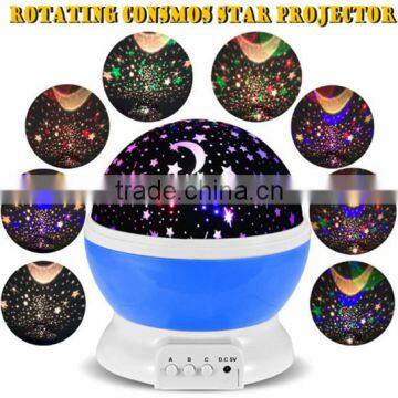 2016 Romantic Rotating Spin Night Light Projector Children Kids Baby Sleep Lighting Sky Star Master Lamp Led Projection Bedroom