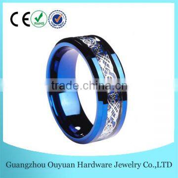 8MM Blue Tungsten Carbide Ring, Tungsten Carbide Ring With Blue Carbon Fiber, New Fashion Celtic Tungsten Carbide Ring