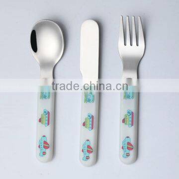 2014 New Stainless Steel with Plastic Handle Child Cutlery