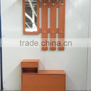 hallway with mirror in beech color