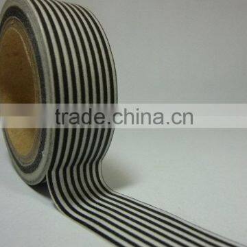 Wholesale YIWU FACTORY black stripe Washi Tape- black and white 15mm x 10m