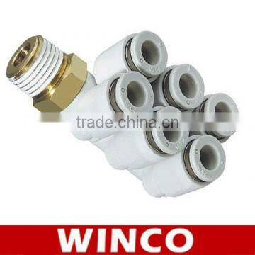 SMC Style Male Elbow Triple Branch KQ2ZT