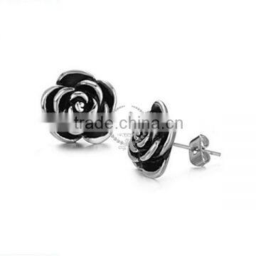 Stainless steel black rose fashion women earrings wedding jewelry 6730572