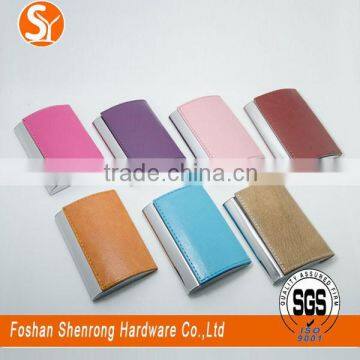 PU Leather+stainless Steel Fashion Temperament High-grade Business Card Case for Man and Women photo-3
