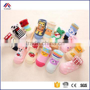 Colorful cartoon socks Korean autumn winter new pattern cotton male female children's socks baby non-slip socks