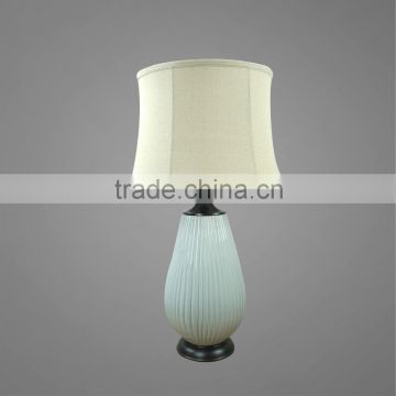 Metal Base In Black Powder Coating Ceramic Body With Fabric Lampshade Bedside Table Lamp Study table lamp