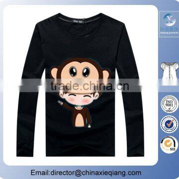 custom men t-shirt print/t-shirt embossing print/cheap long sleeve t shirt printing