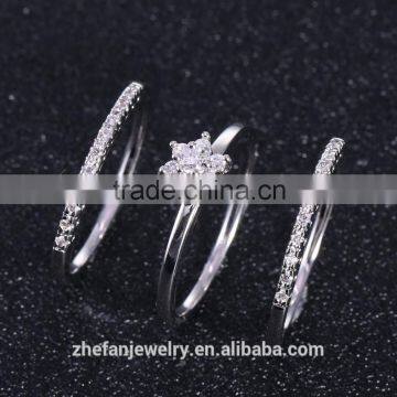 Diamond Wholesale Price White Gold Ring Doube Ring For girls