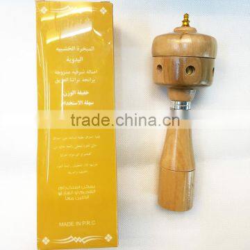 New Design Arabic Hollow Click Wood Mini Incense Burner With Lighter