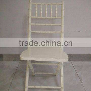 Antique white wood folding up chair