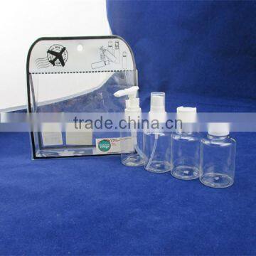 4pcsplastic Transparent Travel Bottle Set Travel Bottle Kit Bottle Container photo-2