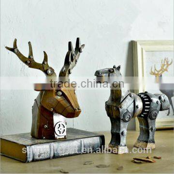 Unique Mechanical Style Resin Elephant Deer Head Ornament photo-4